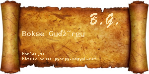 Bokse György névjegykártya